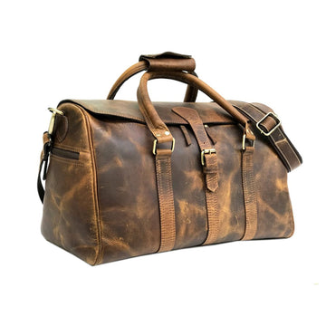 Camelide Hunter Brown Leather Weekender Bag